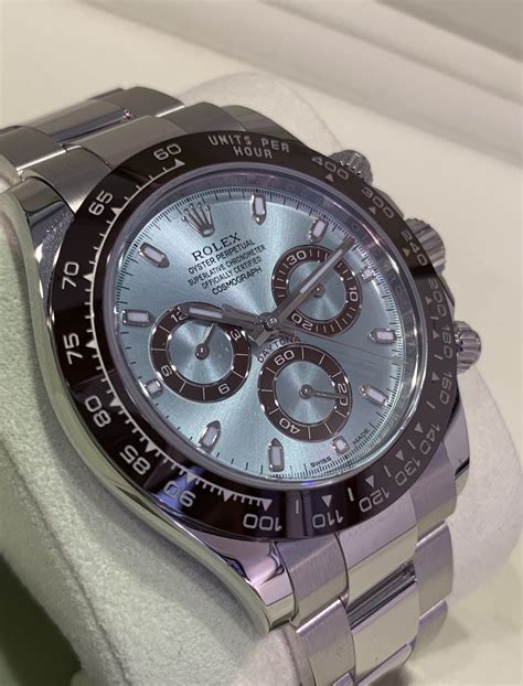 rolex daytona blauw|Rolex 950 platinum watch.